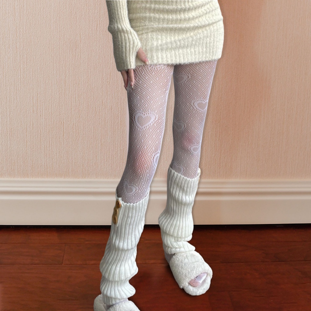 &lt; Citydiscount &gt; Quần Tất Lưới Rỗng Họa Tiết Trái Tim Dễ Thương Cho Bé Gái