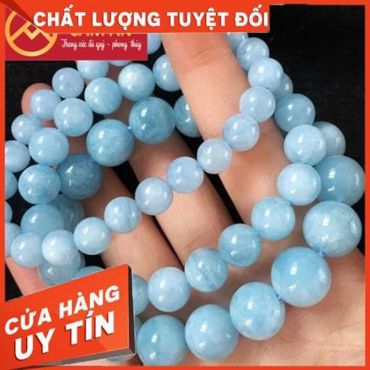Chuỗi Vòng Tay Aquamarin Tự Nhiên - Trang sức phong thủy Cẩm An