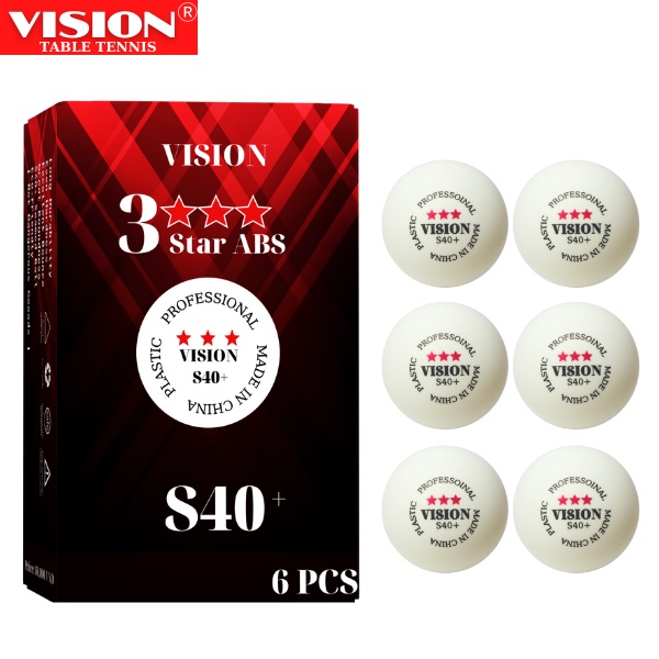 Bóng Thi Đấu VISION S40+ Thế Hệ Mới Plastic Professional Độ Bền Cao Hộp 6 Quả