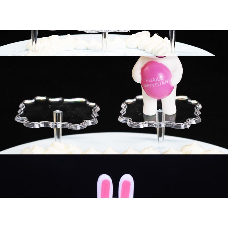 Set 100 Đế Nhựa Trong Suốt Cắm Bánh Trang Trí