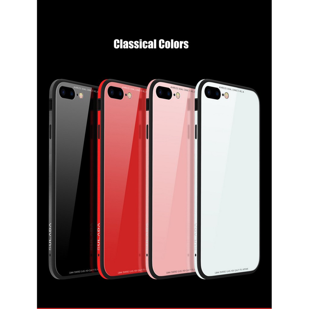 Ốp lưng kính cường lực iPhone 6/6s/7/8/6Plus/7Plus/8Plus/IPhone X/Xs Max/SE 2020 - hãng SULADA