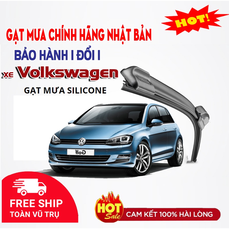 Gạt ô tô silicon Mưa Xe Volkswagen Beetle,Polo,Passat,Tiguan | Gạt Sạch,Êm | Gạt mưa 3 khúc | bộ 2 cái