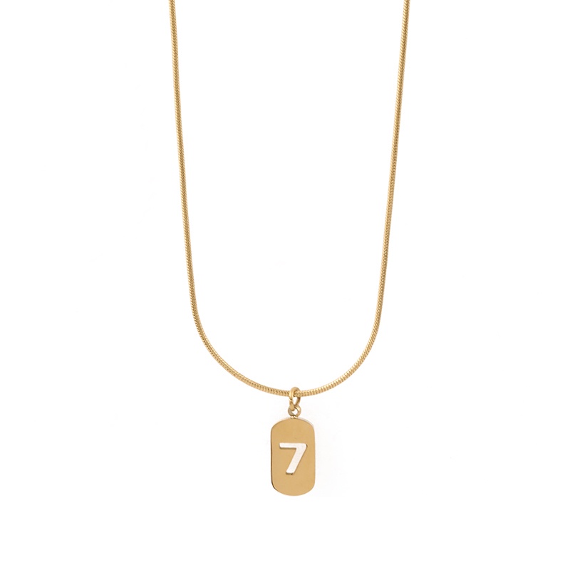 Dây Chuyền Mặt Số 7 Bằng Titan Chống Gỉ Phong Cách Hàn Quốc Cho Nữ