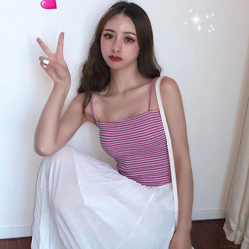 Áo Tank Top Hoạ Tiết Kẻ Sọc Cho Nữ