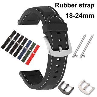 Dây đeo đồng hồ thể thao bằng cao su silicon mềm 18mm 20mm 22mm 24mm chống nước cao cấp