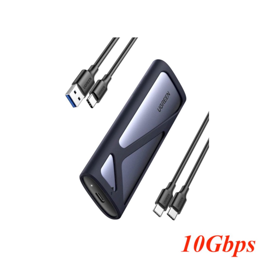 Box ổ cứng M.2Sata chuẩn USB-C 3.1 GEN 2 Ugreen 90264 M.2 SATA NVMe 10Gbps CM400 Hàng chính hãng