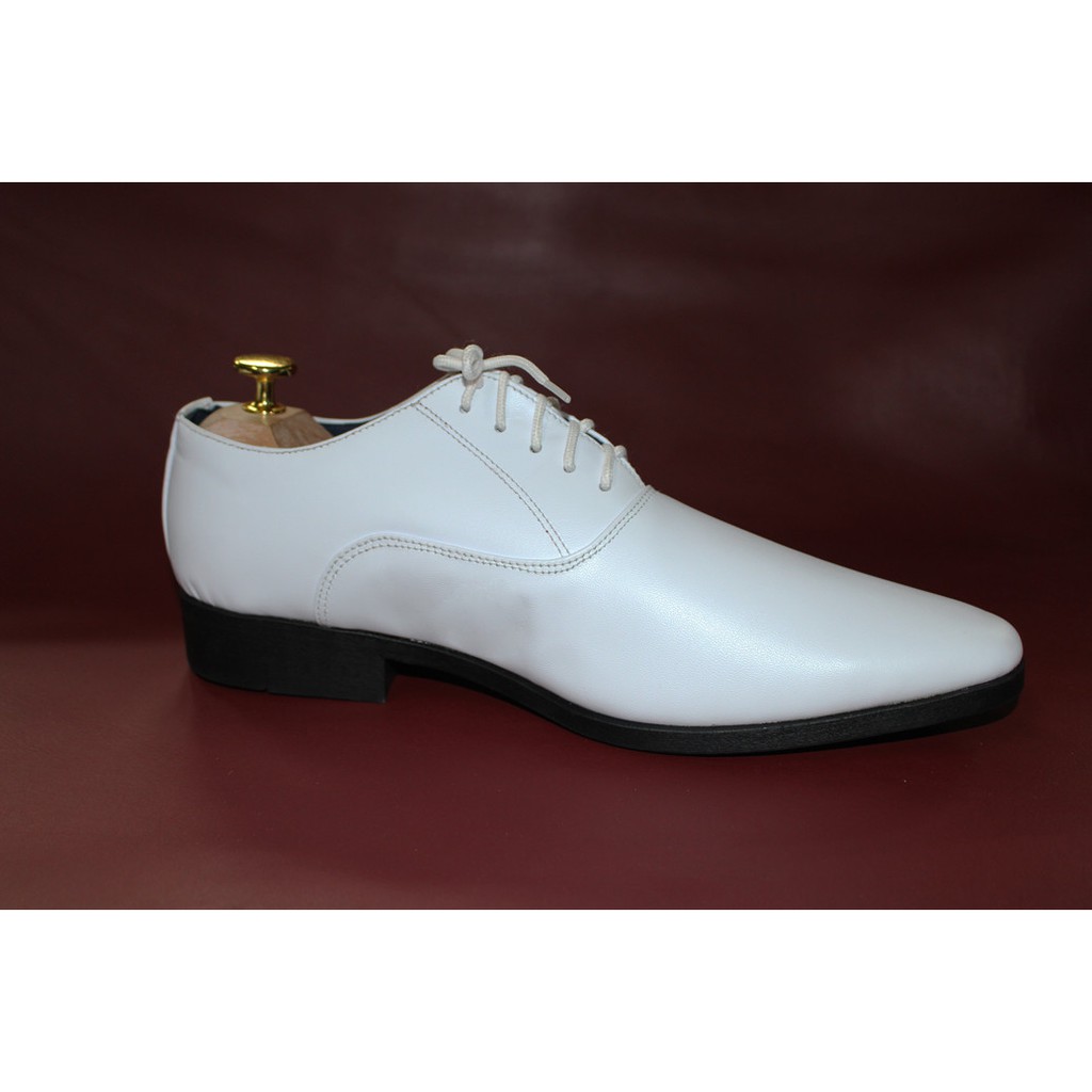 Giày tây nam màu trắng da bò thật. Mã số: T240