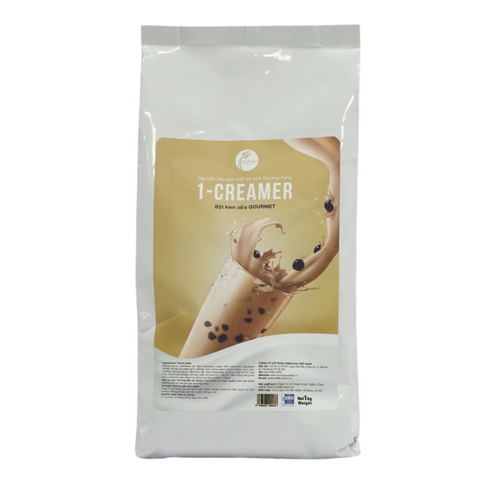 Bột kem sữa 1-creamer Gourmet túi 1kg, Bột pha trà sữa