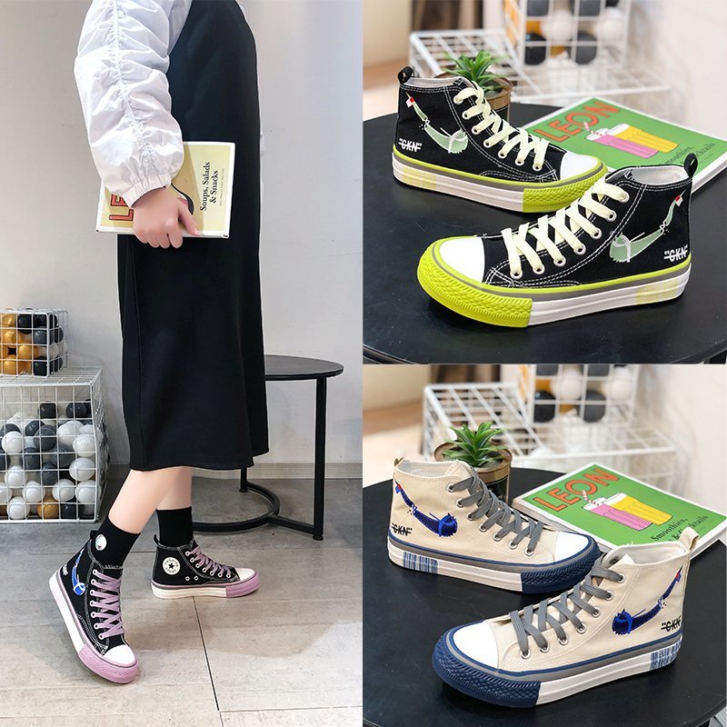 Đôi giày thể thao canvas cổ cao thời trang cho nữ