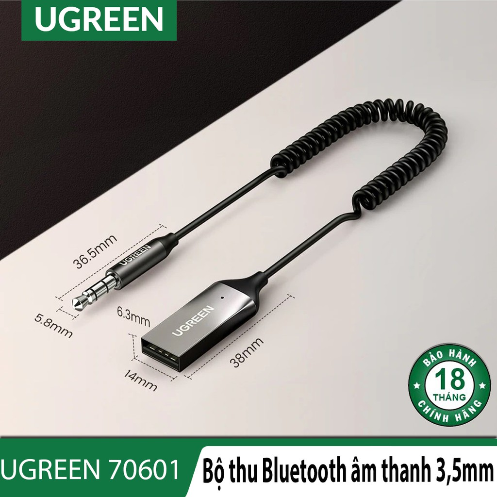 Bộ thu Bluetooth 5.0 tích hợp Micro - Ugreen 70601 Cao cấp chính hãng