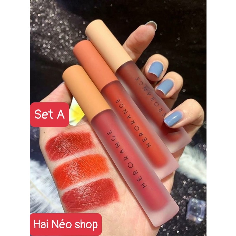 Set 3 Cây Son Kem Lì Herorange Fluffy Lip Glaze (Nội địa Trung)