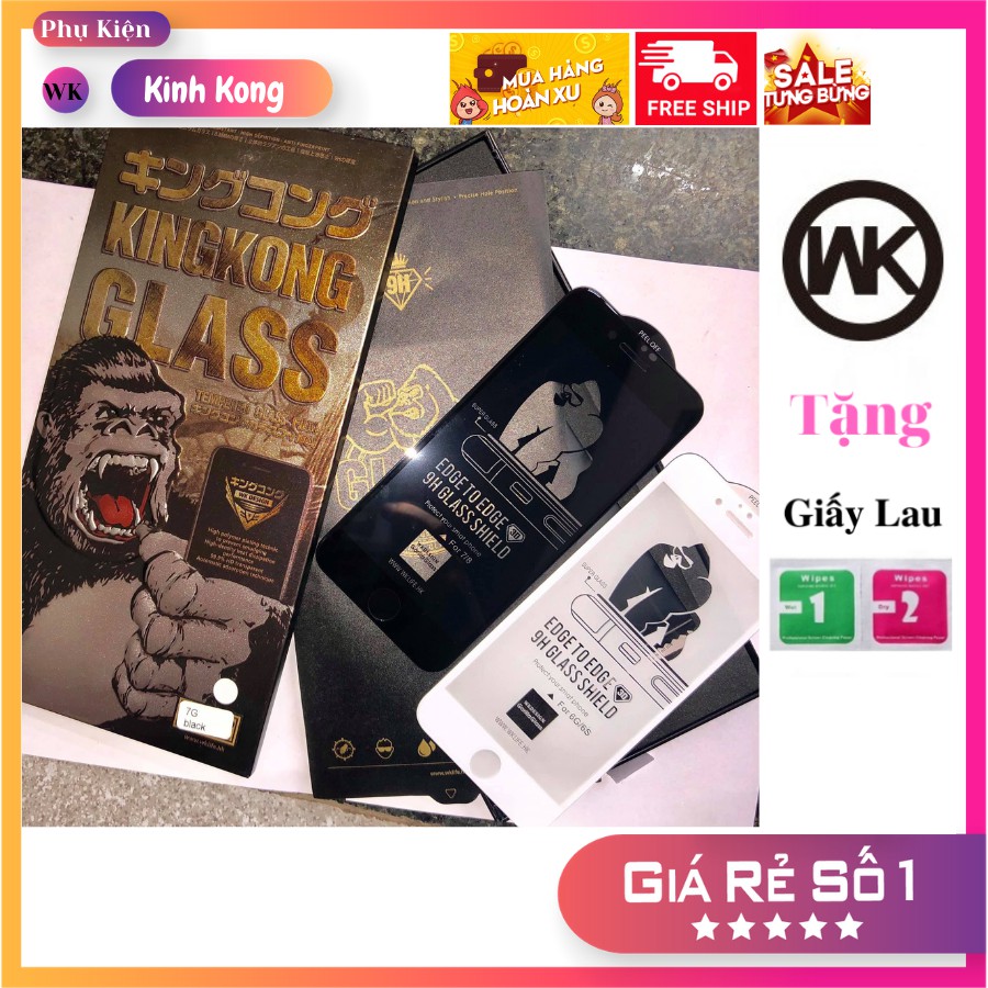 Kính cường lực KingKong iphone Full Màn 6plus/7plus/8/8plus/x/xs/xs max/11/12 pro/11 promax / ip12 promax | WebRaoVat - webraovat.net.vn