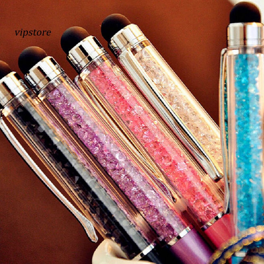 【VIP】2 in 1 Rhinestone Writing Stylus Touch Screen Ballpoint Pen for iPhone Tablet