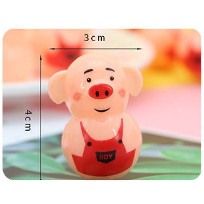 [Xinh té xỉu] Đồ chơi lật đật mini hình lợn con 2*3cm