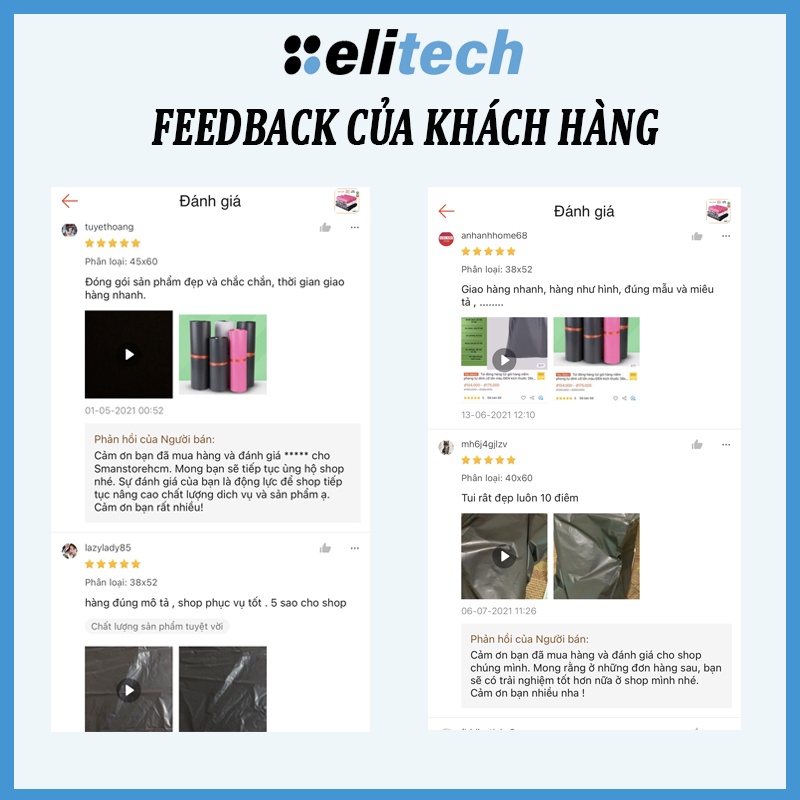[XẢ LỖ] Túi đóng hàng túi gói hàng niêm phong tự dính cỡ lớn màu ĐEN kích thước 38x52/ 40x60/ 45x60 cm, 1 cuộn 100 túi