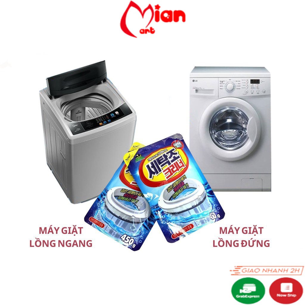 Bột tẩy vệ sinh lồng máy giặt loại bỏ chất cặn, diệt vi khuẩn mùi hôi 450gram - Mian Mart