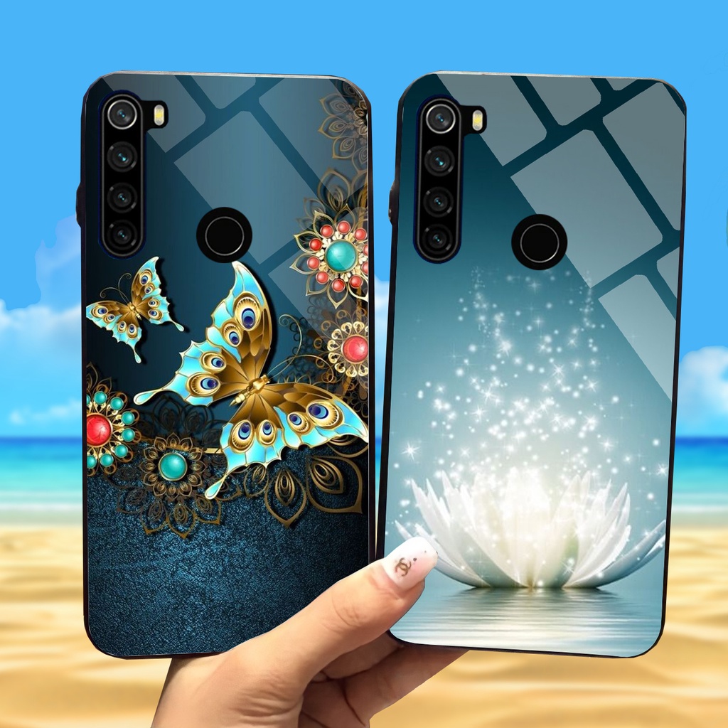 Ốp Xiaomi Redmi Note 8, Note 8 Pro Mặt kính cường lực sáng bóng, cao cấp