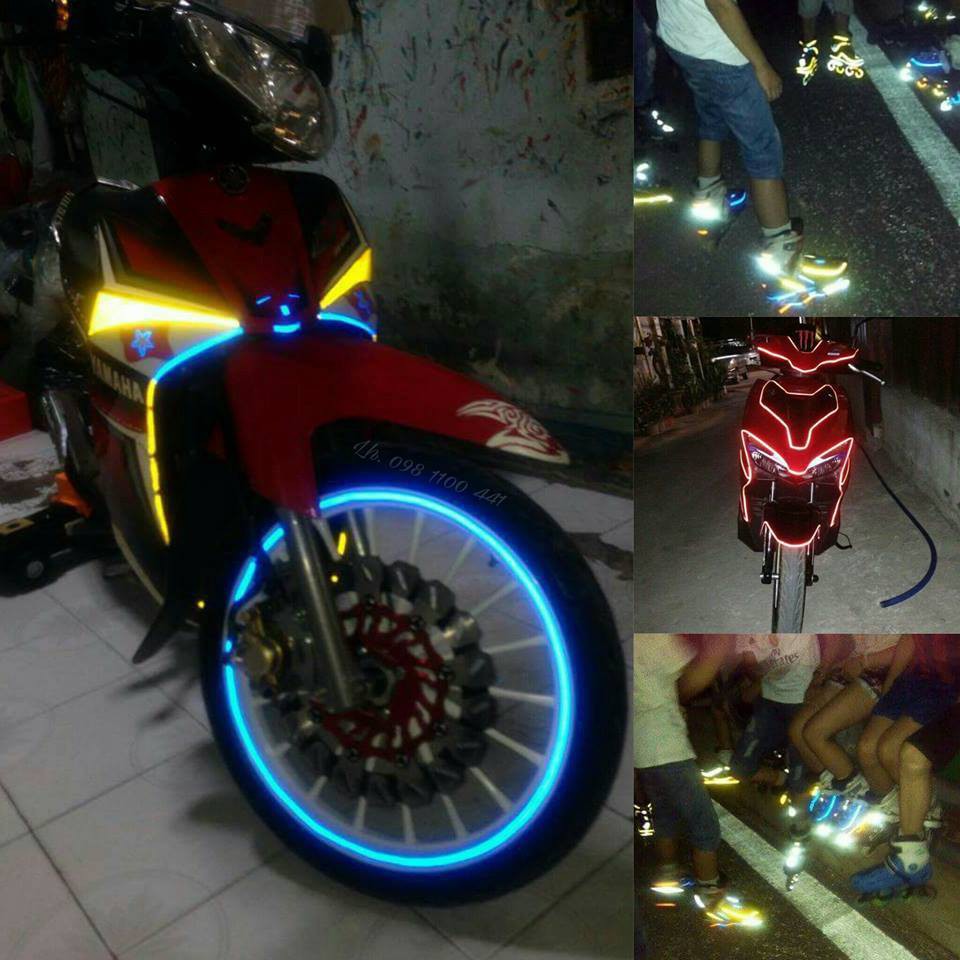 Tem dán vành phản quang xe máy-tem vành chỉ Decal -Decal dán phản quang chống thấm nước