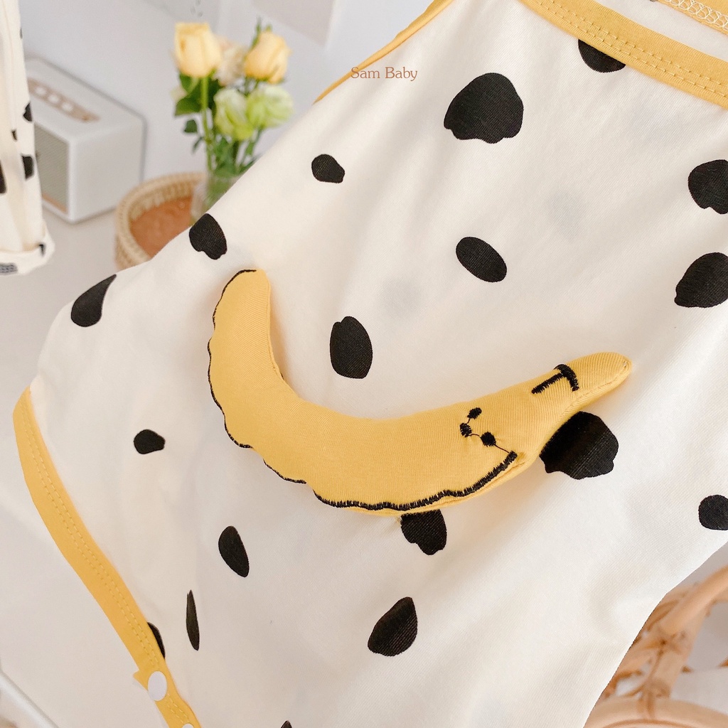 Bộ liền thân cộc tay, 2 dây mùa hè bé trai bé gái chất cotton mềm mát cho bé 5-13kg - Sam Baby