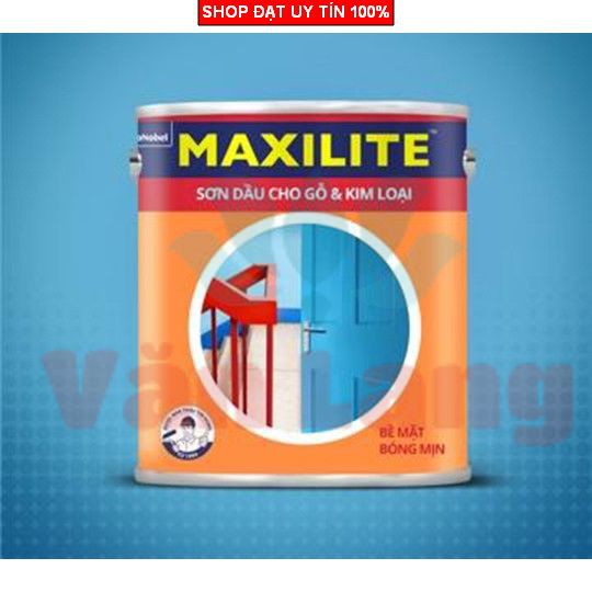 Sơn dầu Maxilite màu trắng sứ 800ml dùng cho gỗ và sắt giúp bề mặt bóng mịn