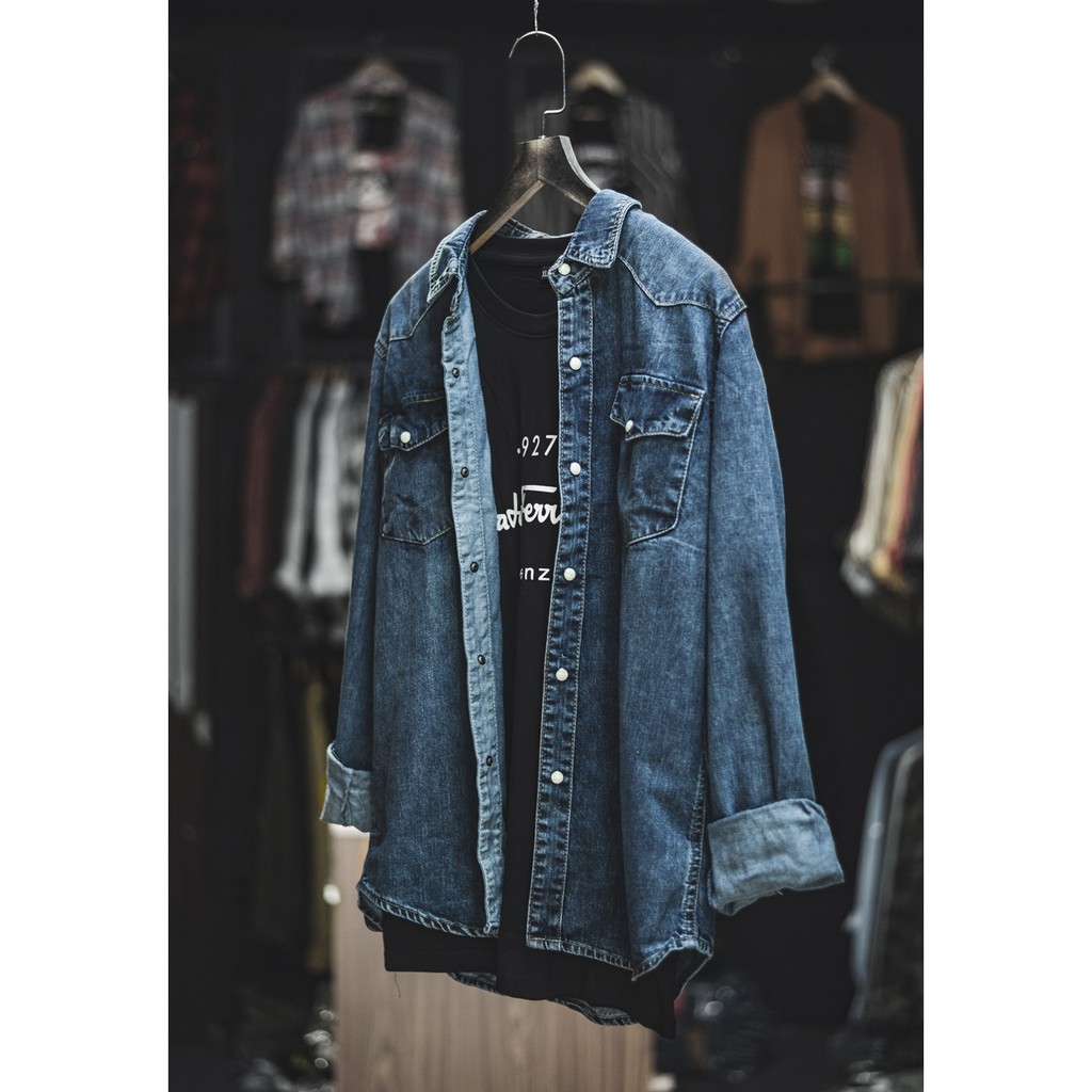 Áo Sơ Mi Dài Tay denim Nam Nữ