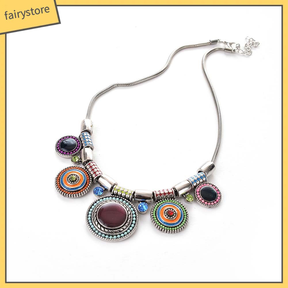 Vòng cổ hợp kim đính đá kiểu dáng độc đáo tùy chọn màu sắc dành cho nữ