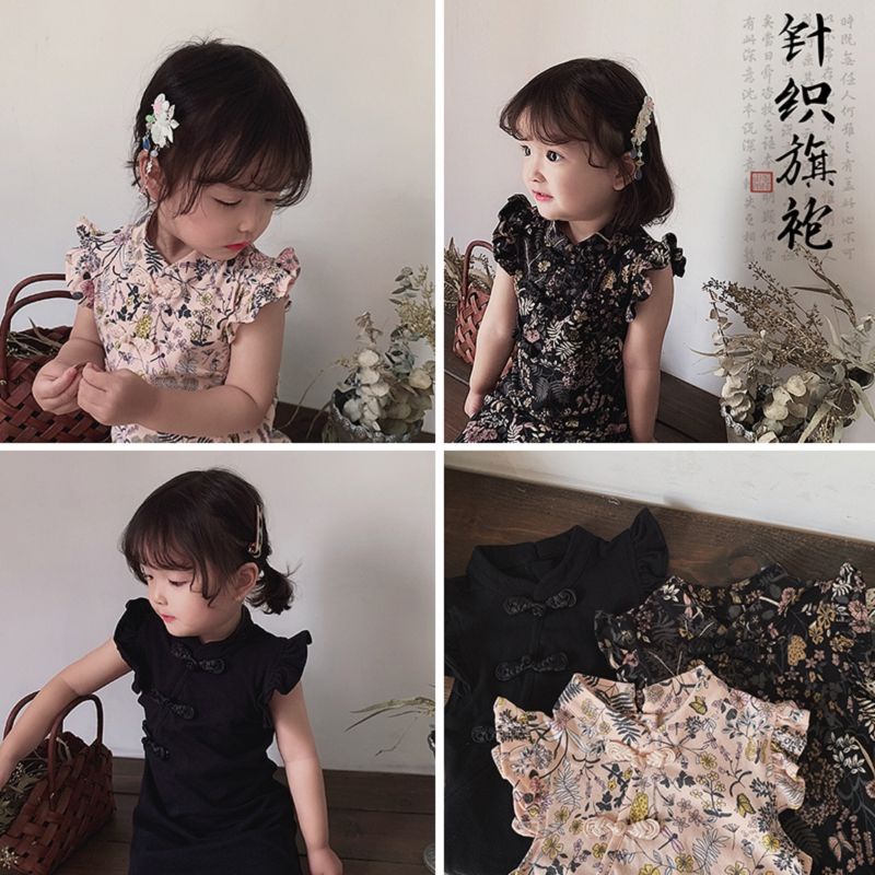 Đầm Sườn Xám Phong Cách Trung Hoa Mới Cho Bé Gái