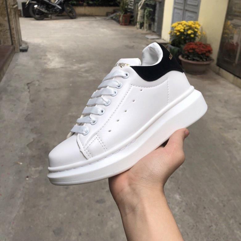 Giày  Alexander Mc Queen Trắng Gót Nhung Thể Thao Nam Nữ Cấp bản rep 1:1 đẹp - Đế độn 4cm full da