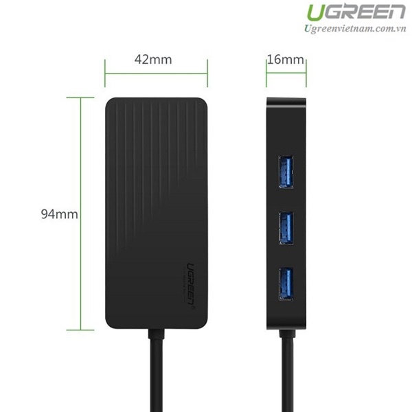 HUB Bộ chia USB 3.0 ra 3 cổng tích hợp đầu đọc thẻ SD/TF Ugreen 30413 chính hãng