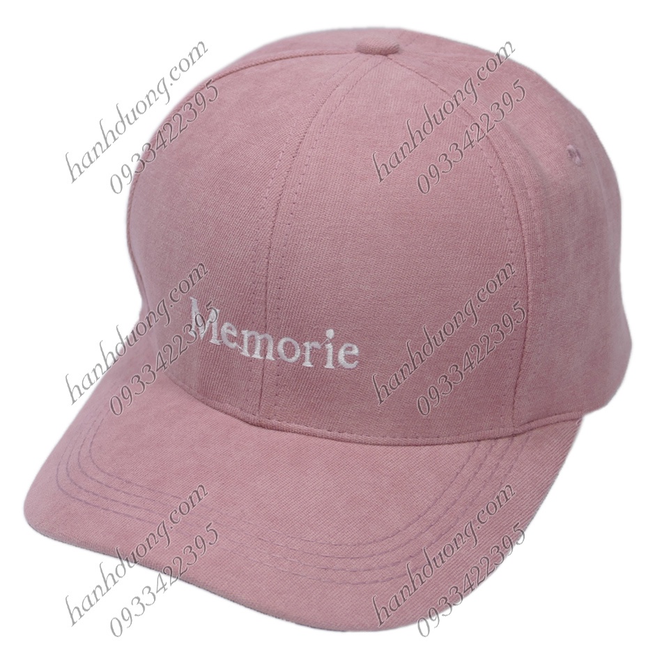 Mũ lưỡi trai nhung thêu chữ Memorie nón kết nhung phong cách UIzzang form unisex nam nữ thời trang