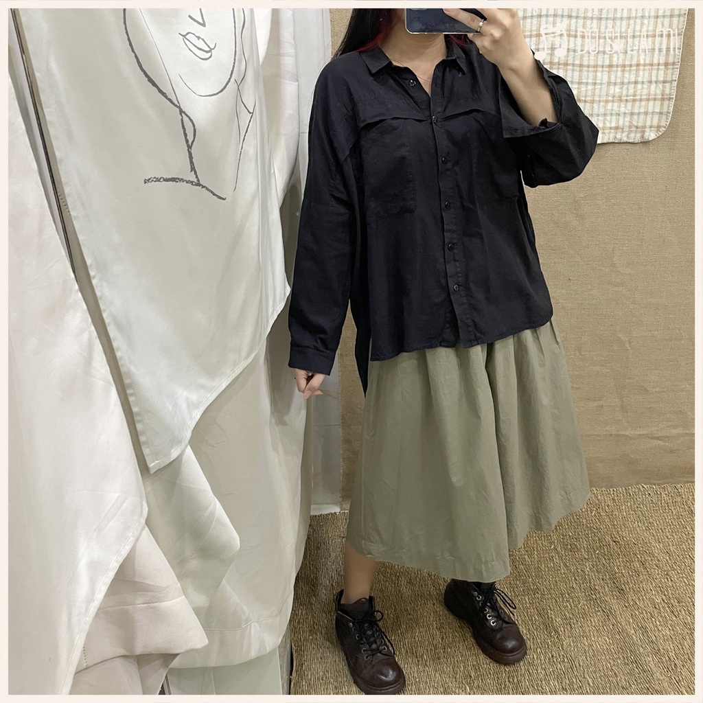 Combo Áo Sơ Mi Dài + Quần Culottes | Secondhand | Đô Si La Mi | A87 |