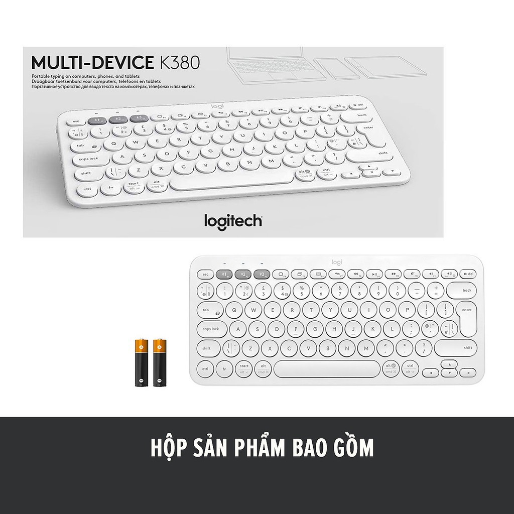 Bàn Phím Bluetooth Logitech K380 Multi-Device - Hàng Chính Hãng