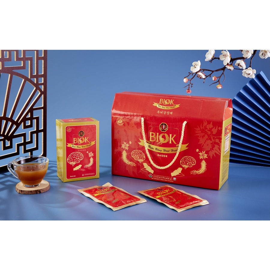 Hộp To Nước Uống Hoạt Huyết Dưỡng Não BIOK, Giúp Tăng Cường Tuần Hoàn Máu Não