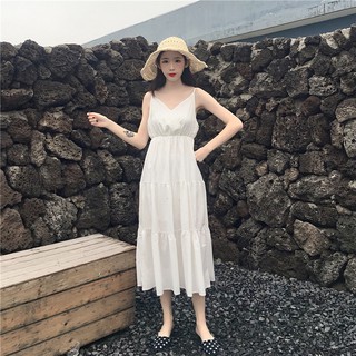 ĐẦM MAXI 2 DÂY ULLZANG ĐI BIỂN, DẠO PHỐ