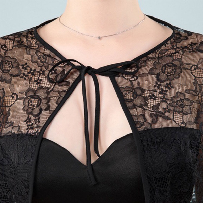 Áo Choàng Voan Phối Ren Hoa Thời Trang Dành Cho Nữ