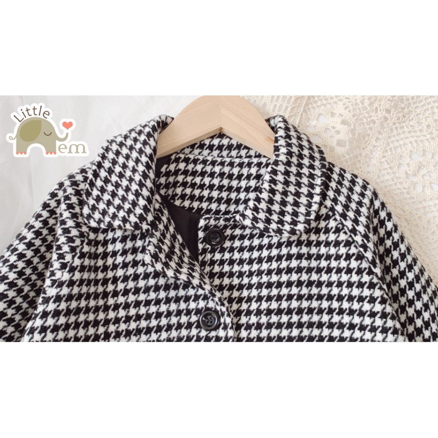 Áo khoác Houndstooth chần bông cho bé _ Caro