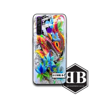 Ốp lưng kính cường lực Oppo Realme 6 Pro Realme C3 Realme 5 Pro Realme 5 5i Realme 3 Pro in cá chép hóa rồng sang chảnh
