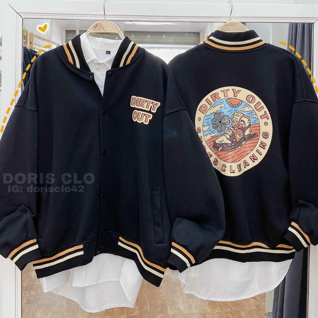 Áo Khoác Cardigan Nút Gài Unisex Form Rộng Dirty Out Ulzzang -Áo Khoác Nỉ Bomber Nam Nữ Thu Đông Dirty Out | BigBuy360 - bigbuy360.vn