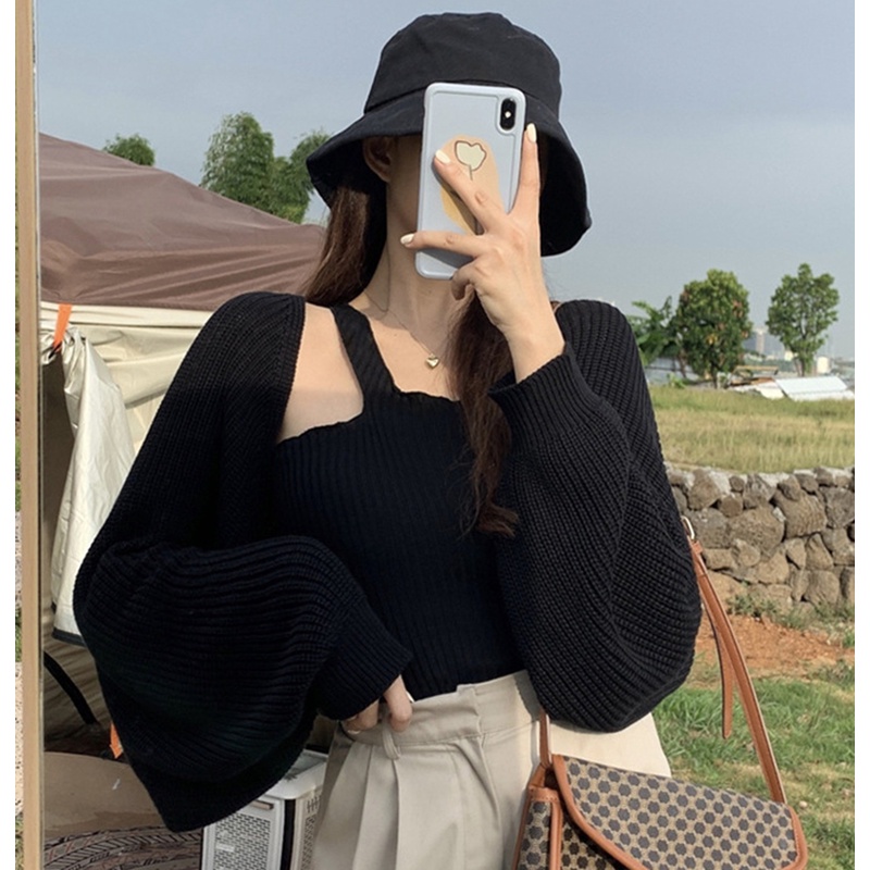 IELGY Áo cardigan Dệt Kim Mỏng Tay Dài Dáng Rộng Thời Trang Cho Nữ