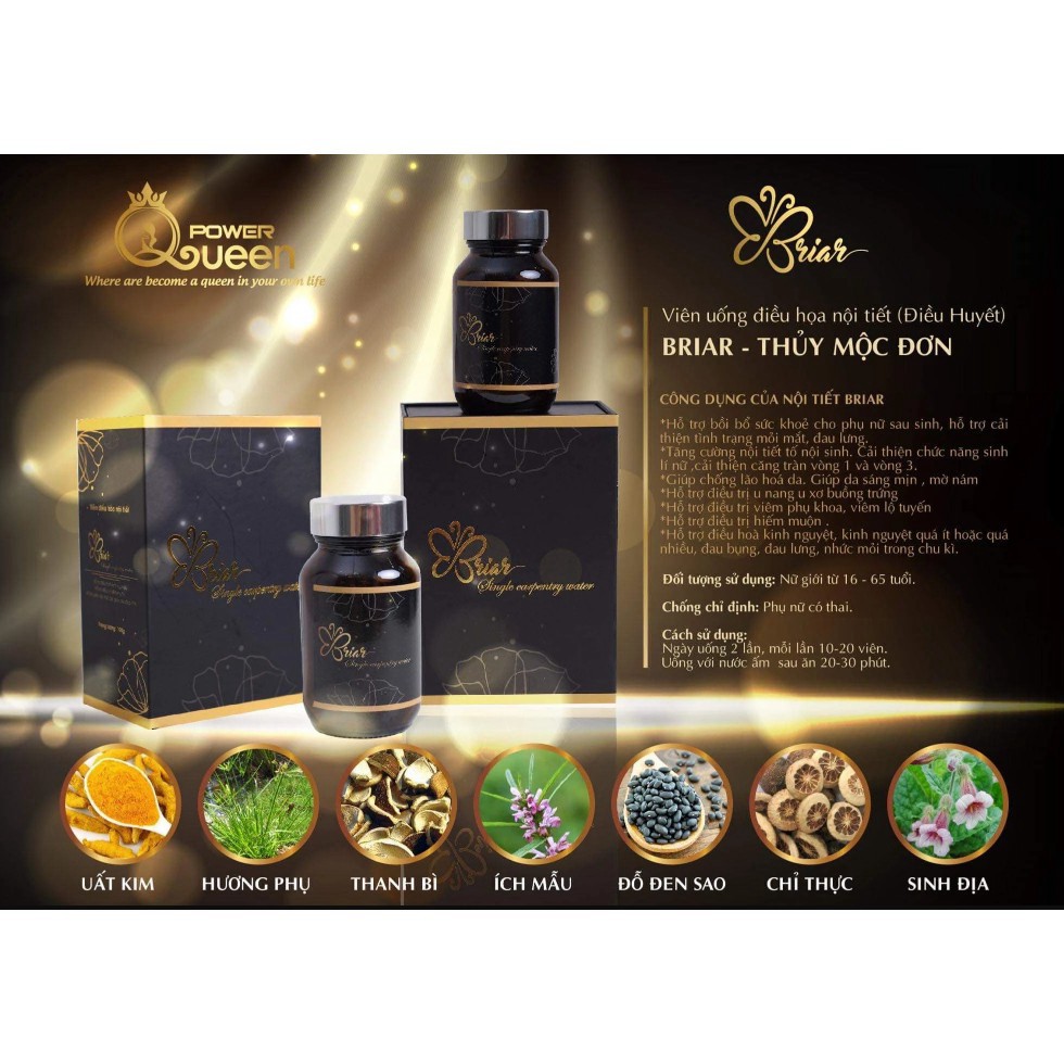 Viên Uống Briar Điều Hòa Nội Tiết Nở Ngực Thủy Mộc Đơn, Giúp Tăng Ham Muốn, Hết Khô Hạn Sau Sinh, Da Dẻ Mịn Màng.