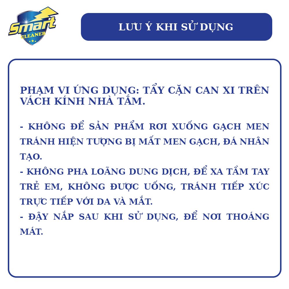 SMART TK Dung dịch tẩy cặn canxi trên kính SMART TK cho vách kính nhà tắm, nước tẩy rửa gương