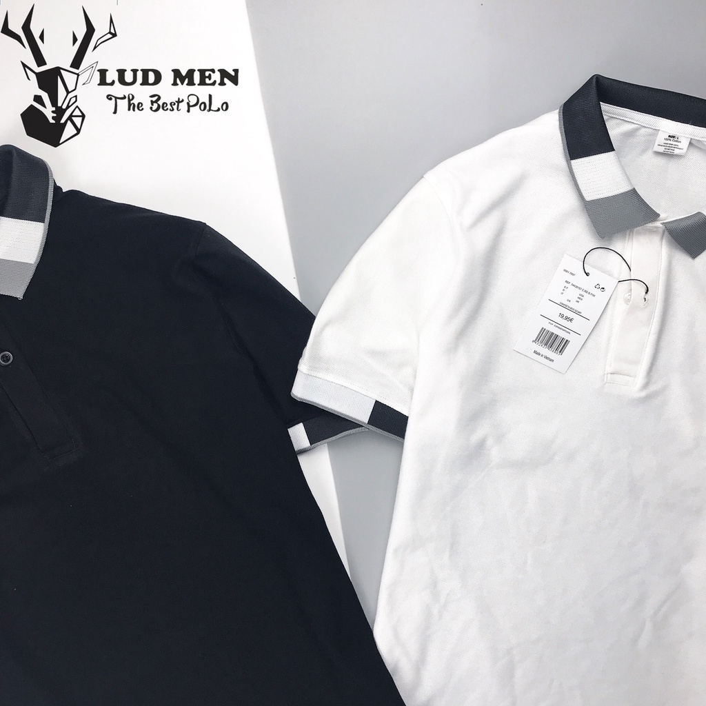 Áo Polo Nam - Áo thun nam phong cách cổ bẻ Hàn Quốc cho nam - Chất Liệu Cá Sấu Cotton mềm mát sang trọng, màu Trắng Đen