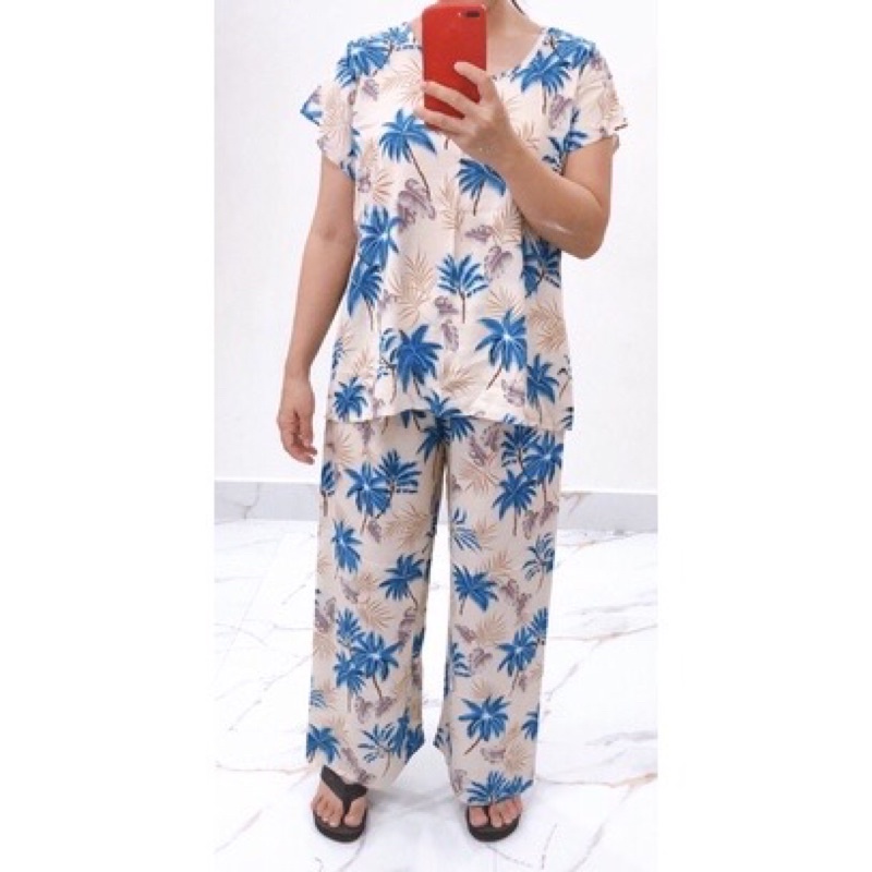 [size 1/55-65ky]Bộ lanh trung niên mặc nhà bigsize size to rộng