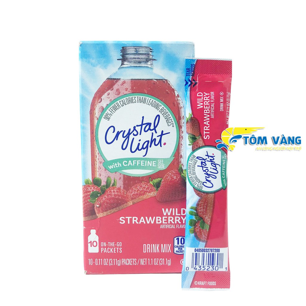 Hộp 10 gói bột trái cây Crystal Light cho người ăn kiêng/giảm cân/gym - Tôm Vàng