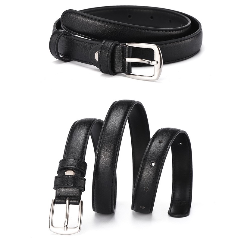 Thắt lưng nữ bản nhỏ cá tính khóa vuông phong cách Hàn Quốc loại 1 dài 105cm rộng 2.5cm Mely Fashion TL01