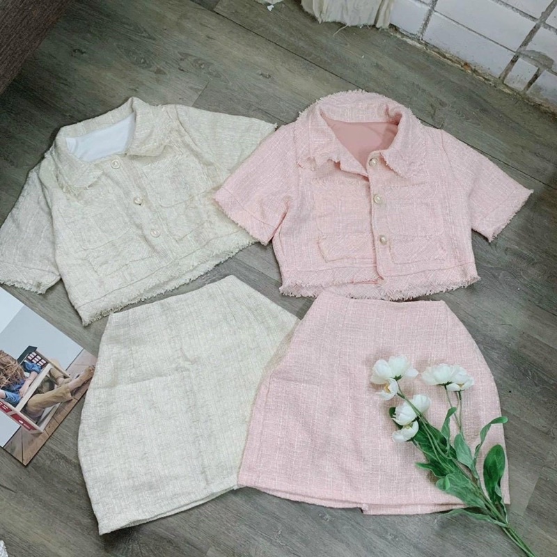 SET BỐ CROPTOP x CHÂN VÁY hình thật