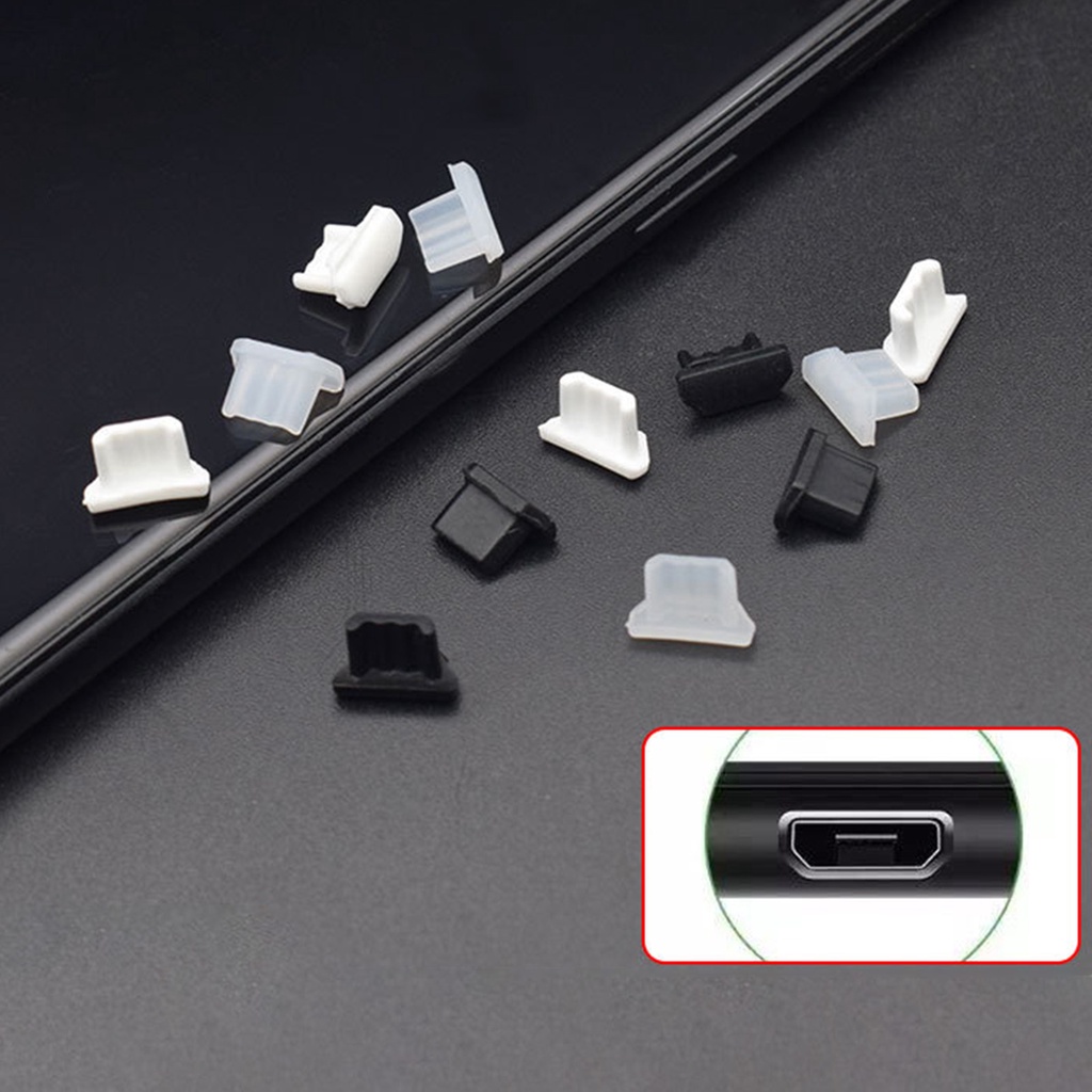 Set 5 nút silicon chống bụi cổng Micro-USB cho điện thoại