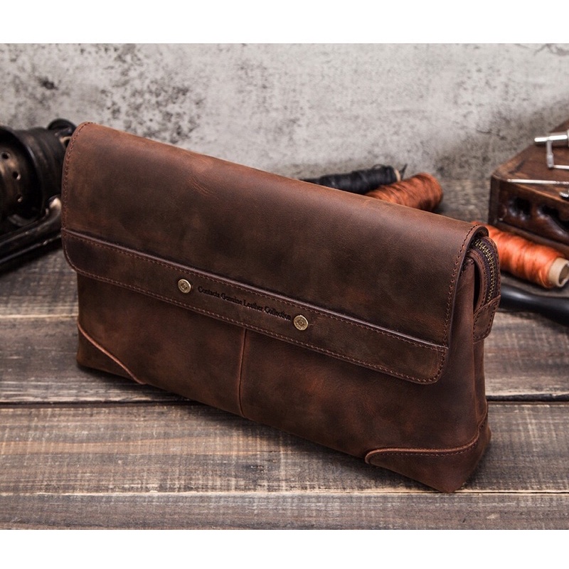 CLUTCH CẦM TAY DA BÒ SÁP