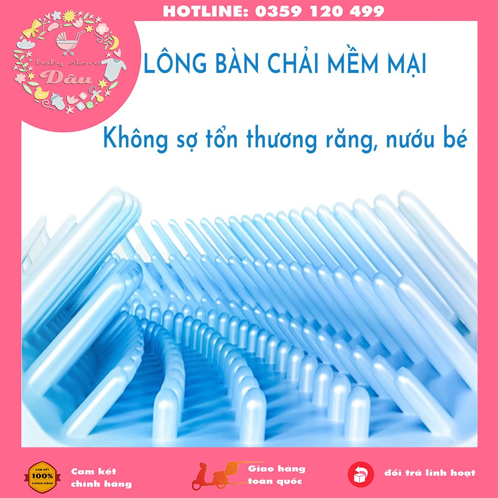 Bàn chải chữ U silicon siêu mềm cho bé từ 2 tuổi - 2 màu xanh, hồng