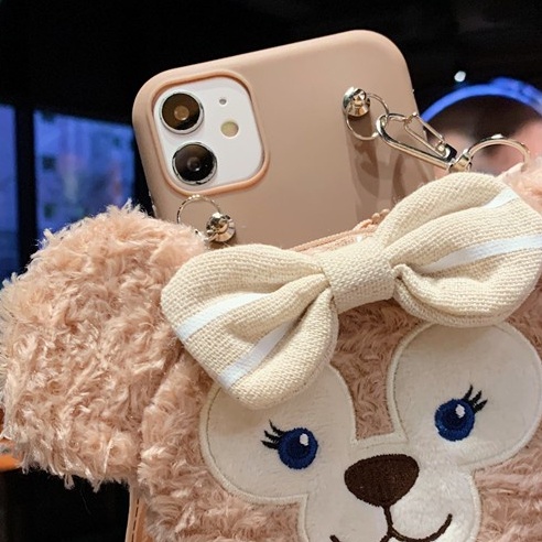 Ốp Điện Thoại Dạng Ví Hình Gấu Duffy Hoạt Hình Có Dây Đeo Cho IPHONE 14 13 PRO MAX 12 MINI 11 5 5S 6 7 8 + PLUS